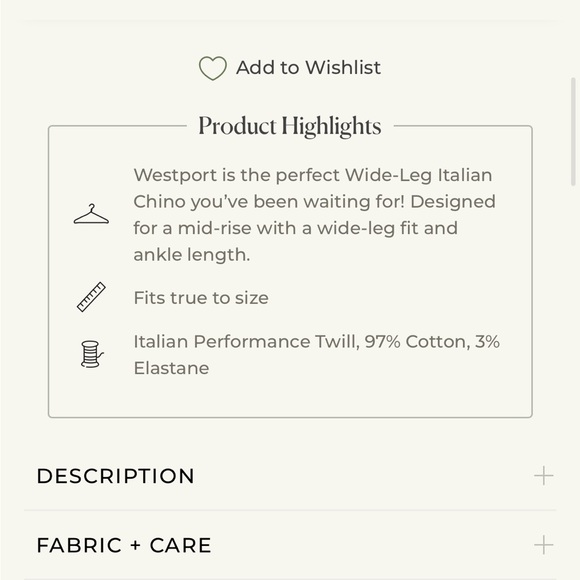 Frank & Eileen Westport Wide Leg Chino - Picture 3 of 5